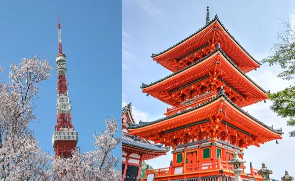 Tokyo-Tower-and-Senso-ji-Temple